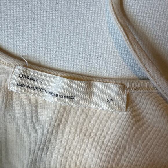Oak Refined by Oak + Fort Beige Asymmetric Crop Tank Top Women's Small - Picture 3 of 7